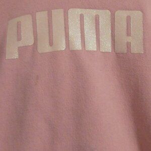 PUMA | small (6) girls | Pink Hoodie With Pockets | Bold PUMA glitter logo